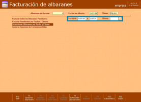 Introduce el intervalo de fechas y selecciona el cliente.