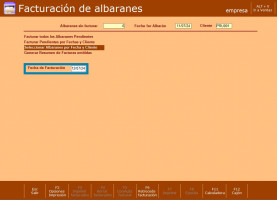 Introduce la fecha y pulsa INTRO para facturar todos los albaranes por fecha y cliente