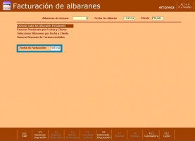Introduce la fecha y pulsa INTRO para facturar todos los albaranes.