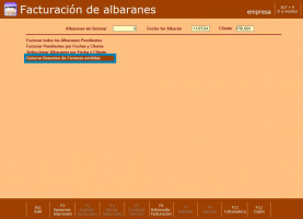 Esta opción te permite generar e imprimir un resumen de las facturas emitidas en un intervalo de fechas específico y para un cliente determinado.