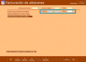 Introduce el intervalo de fechas. Por defecto, el programa muestra la fecha actual en ambas casillas.