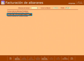 Seleccionar albaranes por fecha y cliente
